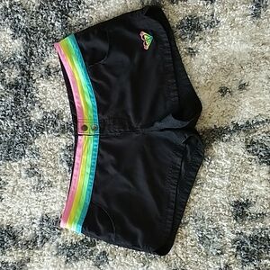 ROXY | Rainbow Neon Black Surf / Swim Shorts. Junior Size 13
